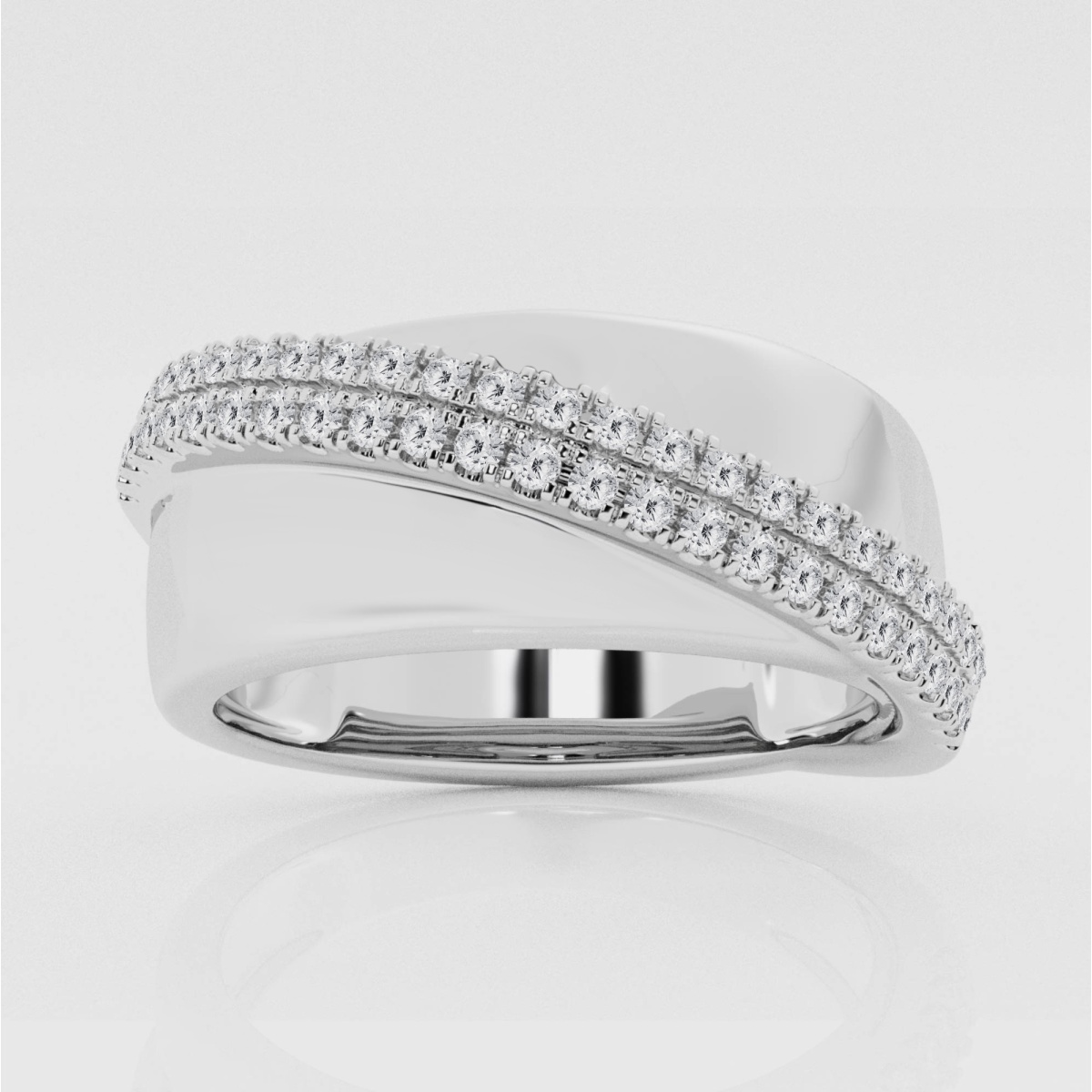 Natural Diamond | 1/3 ctw Round Crossover Fashion Band